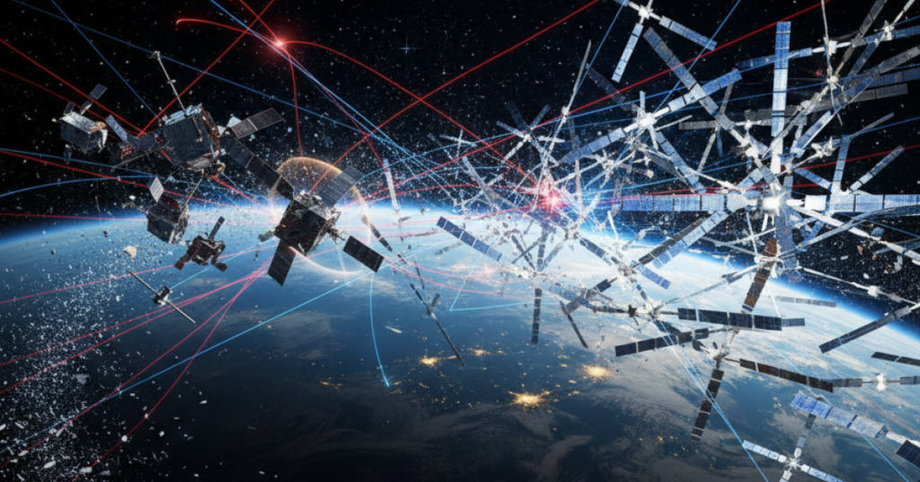 Corrida no Céu: Quase-Colisões entre China e Starlink Revelam o Caos Iminente da Órbita Baixa 2 Colisao de Satelites