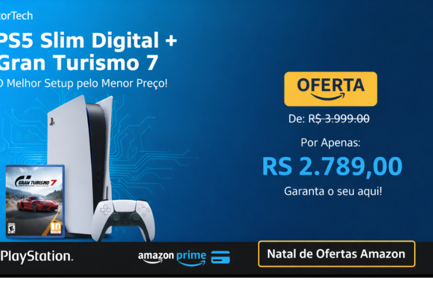 PS5 Slim Digital + Gran Turismo 7: O Melhor Setup pelo Menor Preço!